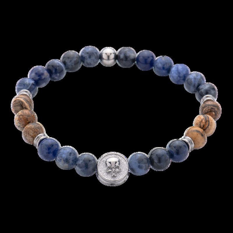 Pulsera para Hombre. Piedras Semipreciosas Lapi... image number null