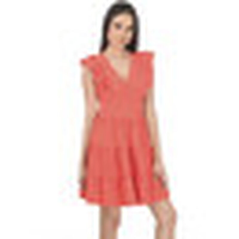 Vestido Corte Princesa con Olanes Liso Casual C... image number null