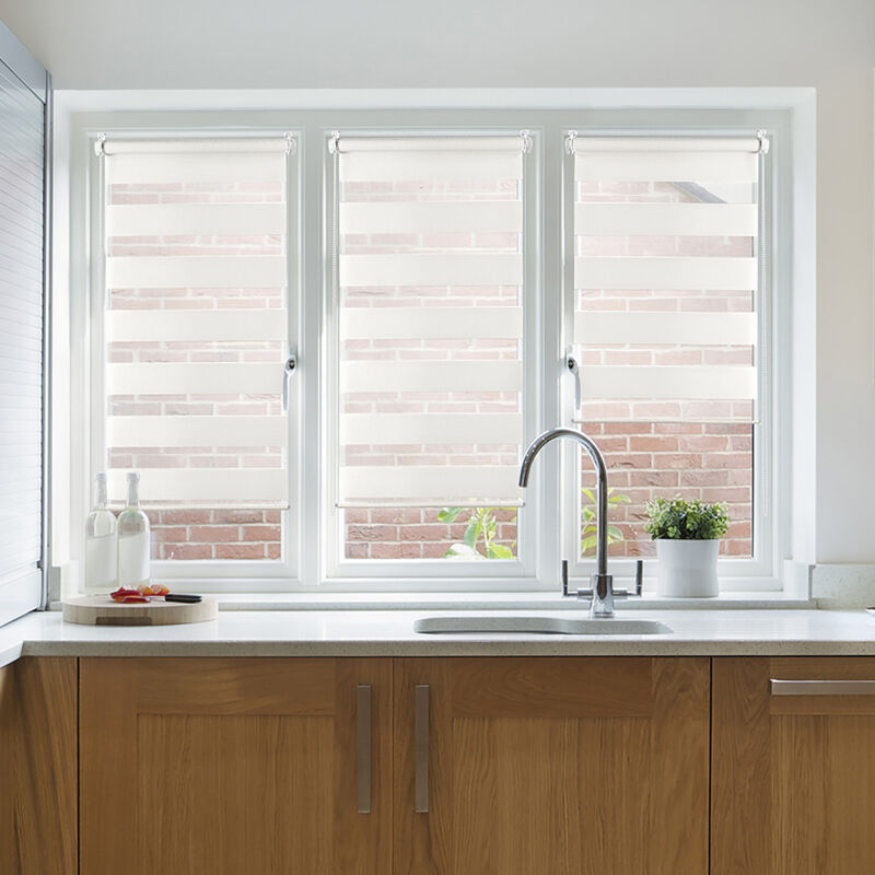 Persiana Enrollable Noche y D&iacute;a Clip&Fix Blanco... image number null