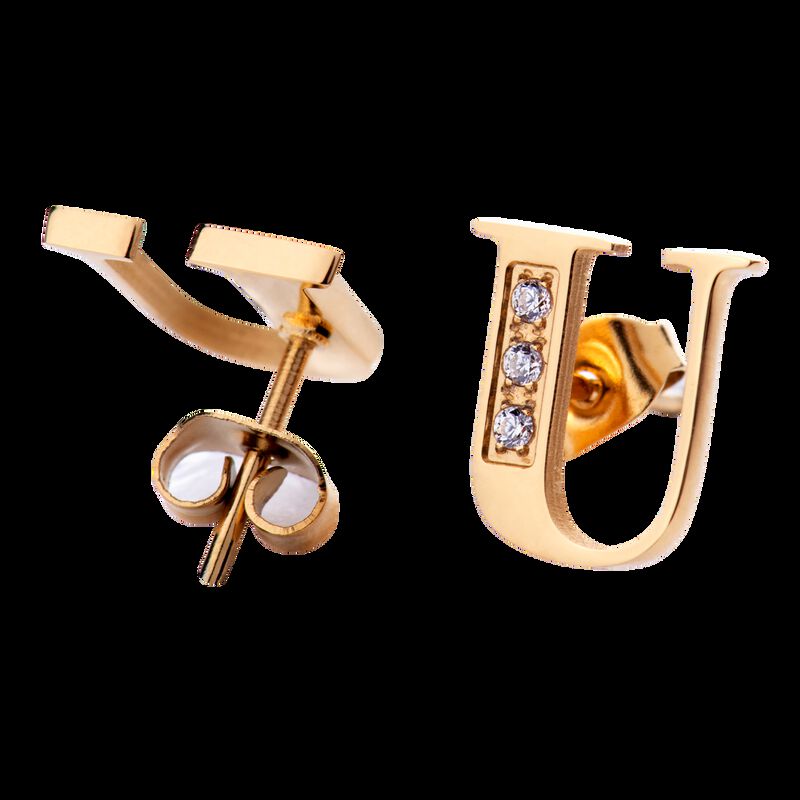 Aretes Mujer Oro 18k de Iniciales Letras con Zi... image number null