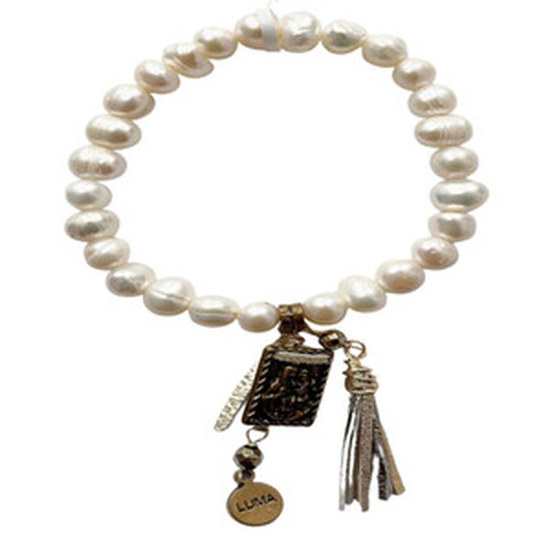 Pulsera De Perlas cultivadas Con Escapulario Me... image number null