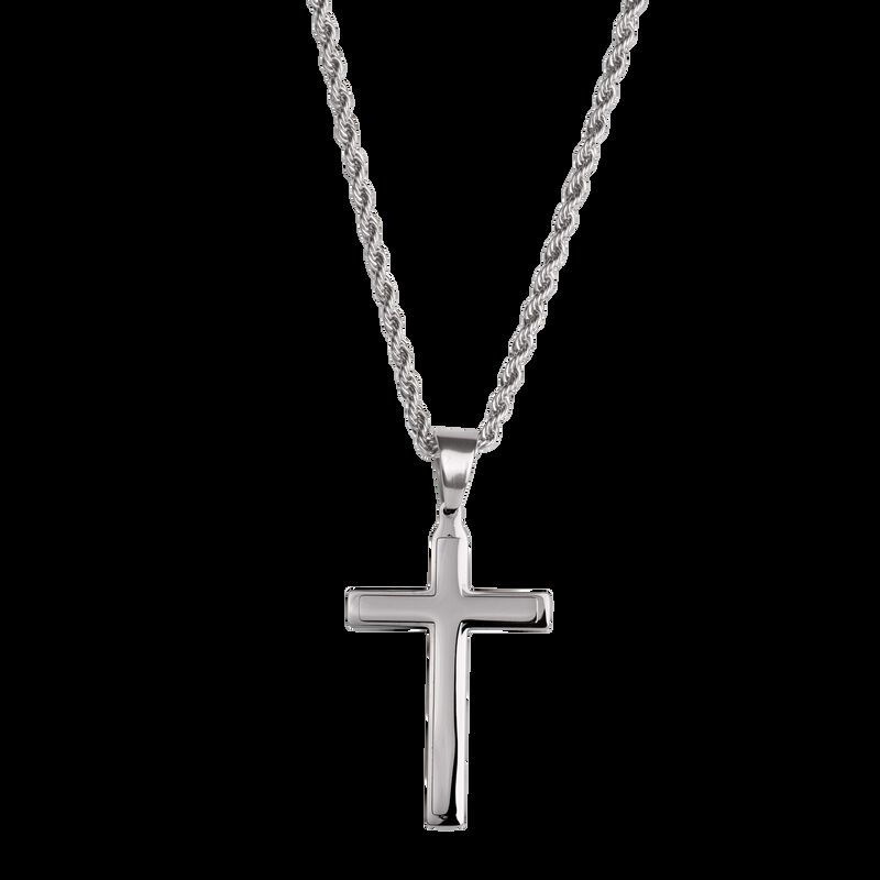 Collar de Cruz para Hombre. Cadena con Dije, Ac... image number null