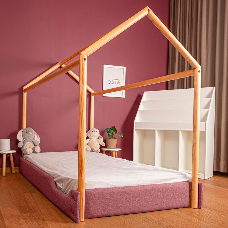 Cama Casa Tapizada Individual Estilo Moderno pa... image number null