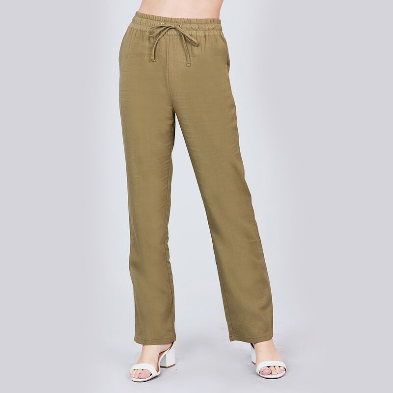 Pantal&oacute;n de Lino con Elastico en la Cintura Act... image number null