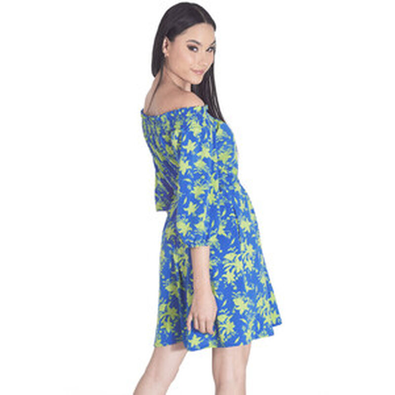 Vestido Semicircular 3/4 Escote Bardot Manga Gl... image number null