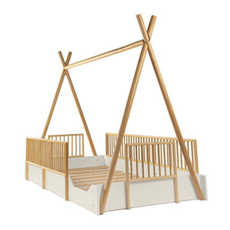 Cama Tipi Montessori de Madera con Barandales R... image number null