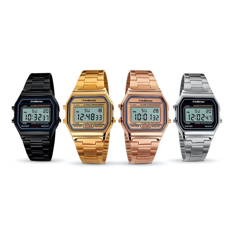 Redlemon Reloj Cl&aacute;sico Digital Correa Met&aacute;lica ... image number null