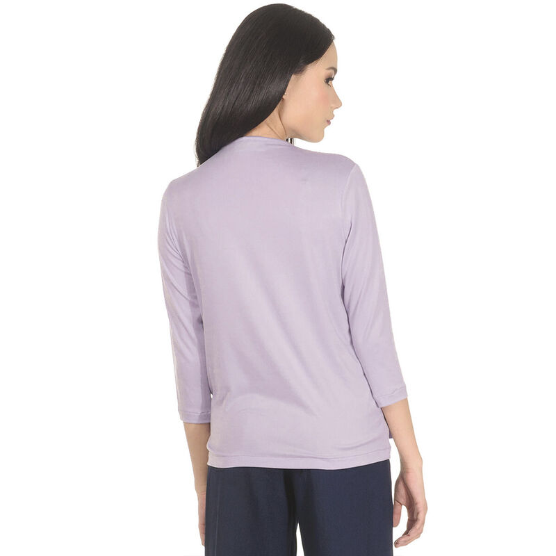 Blusa Abierta Lisa a la Cadera Cuello Redondo M... image number null