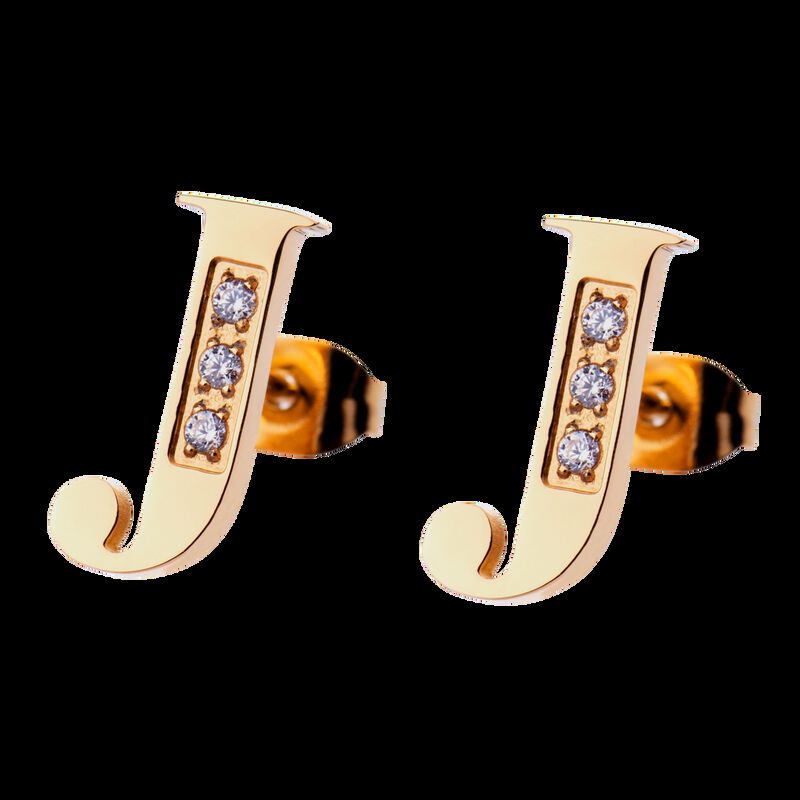 Aretes Mujer Oro 18k de Iniciales Letras con Zi... image number null
