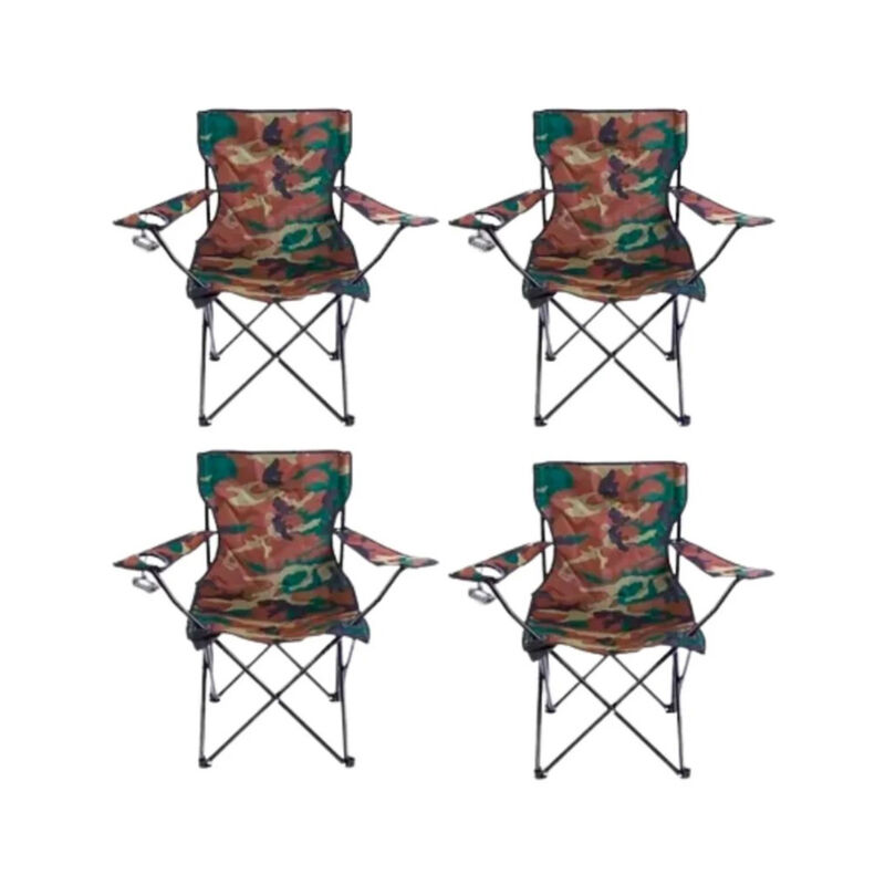 4 Piezas Silla Para Acampar Plegable Camping Pl... image number null