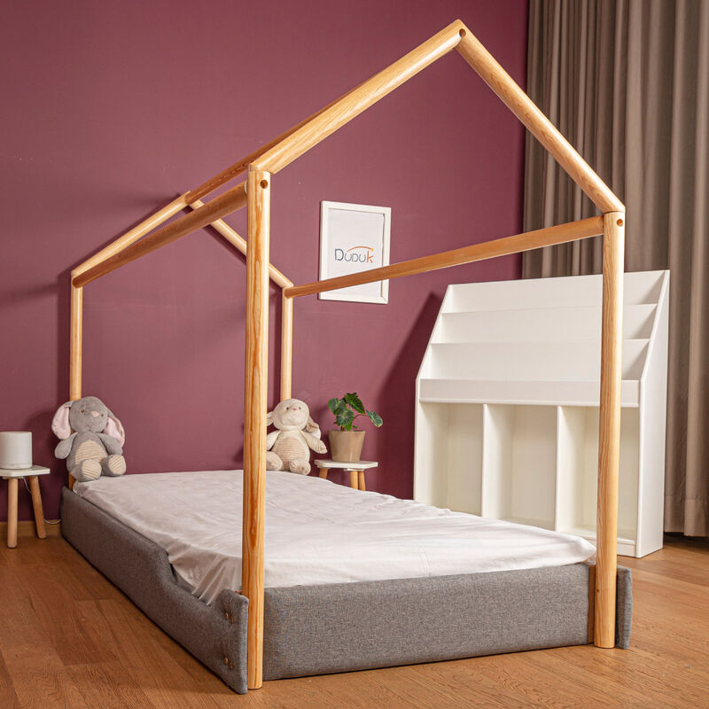 Cama Casa Tapizada Individual Estilo Moderno pa... image number null