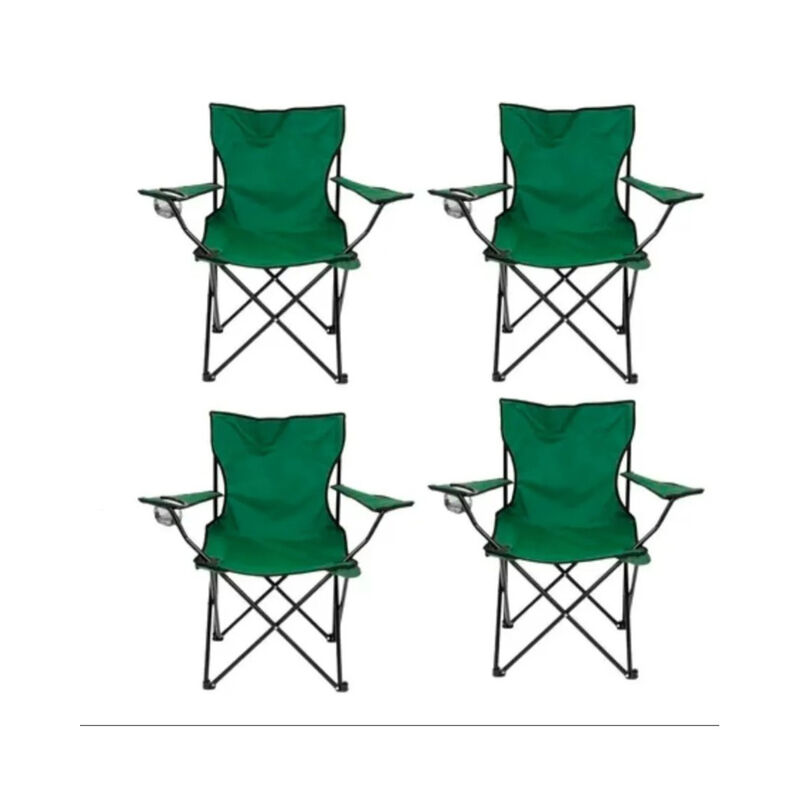 4 Piezas Silla Para Acampar Plegable Camping Pl... image number null