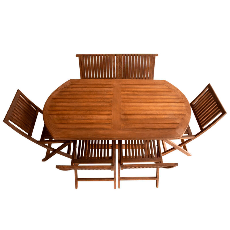 Comedor Ovalado Modelo Jard&iacute;n 6 personas - R&uacute;st... image number null