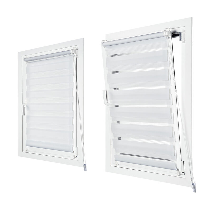 Persiana Enrollable Noche y D&iacute;a Clip&Fix Blanco... image number null