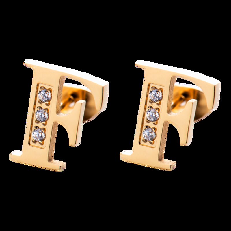 Aretes Mujer Oro 18k de Iniciales Letras con Zi... image number null