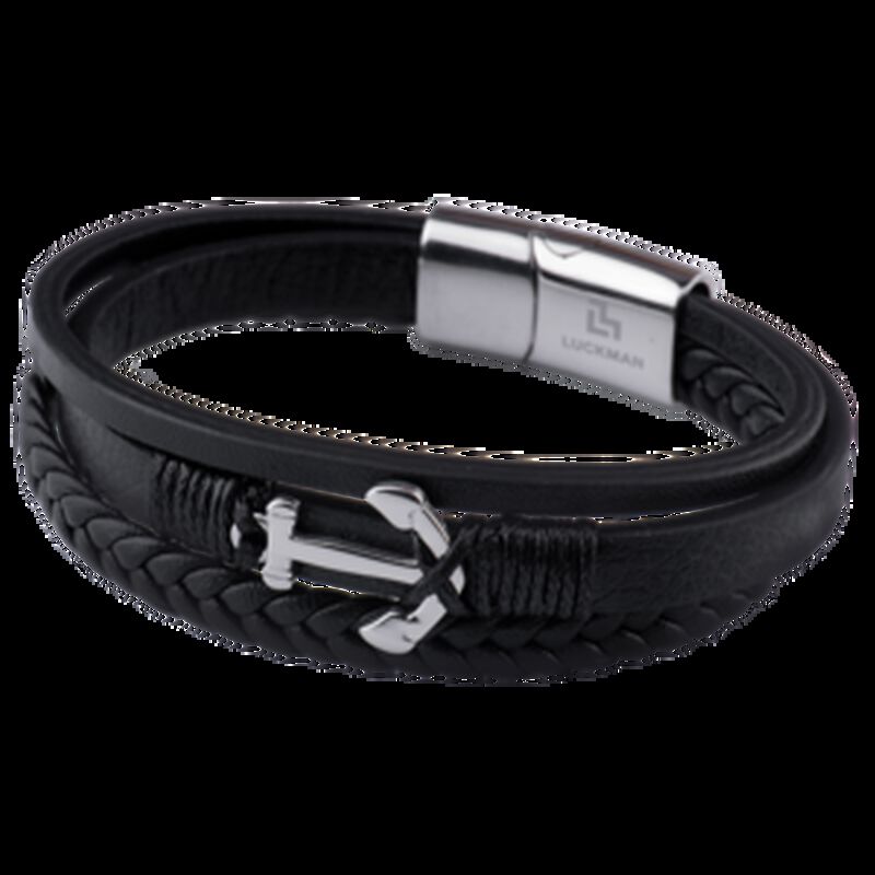 Pulsera de Ancla para Hombre. Brazalete de Cuer... image number null