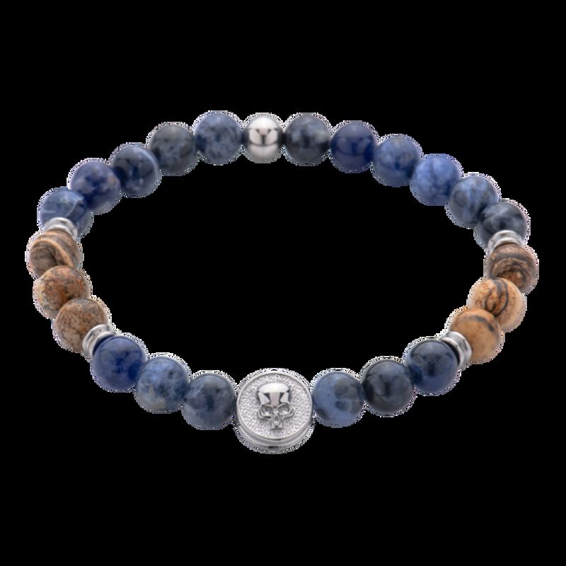 Pulsera para Hombre. Piedras Semipreciosas Lapi... image number null