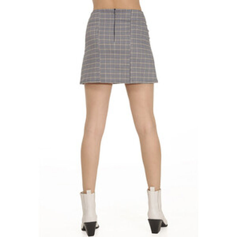 Mini Falda Linea a Estampado Vichy Casual Cintu... image number null