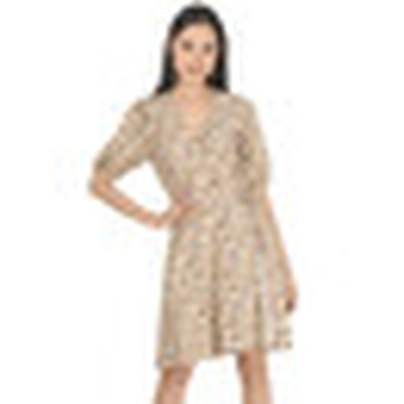 Vestido Envolvente con Amarre Cuello en V Manga... image number null