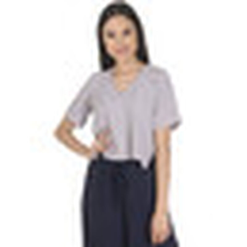 Blusa Hi Low Lisa Escote en V Asimetrica Manga ... image number null