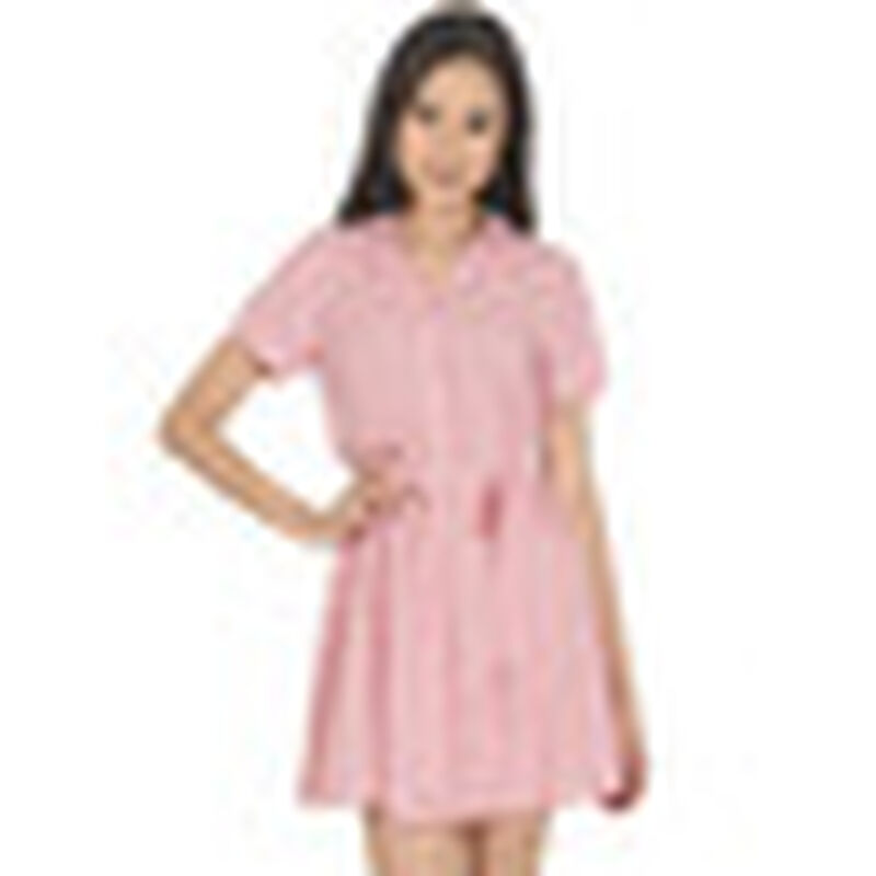 Vestido Estampado Semicircular Cuello Camisero ... image number null