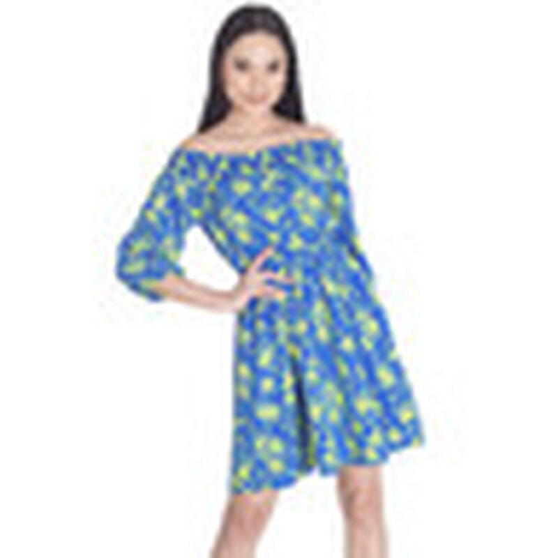 Vestido Semicircular 3/4 Escote Bardot Manga Gl... image number null