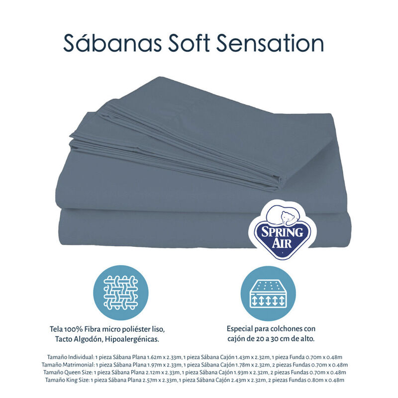 Juego de S&aacute;banas Individuales Spring Air Soft S... image number null