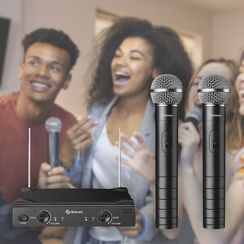 Sistema De 2 Micr&oacute;fonos Inal&aacute;mbricos Vhf image number null