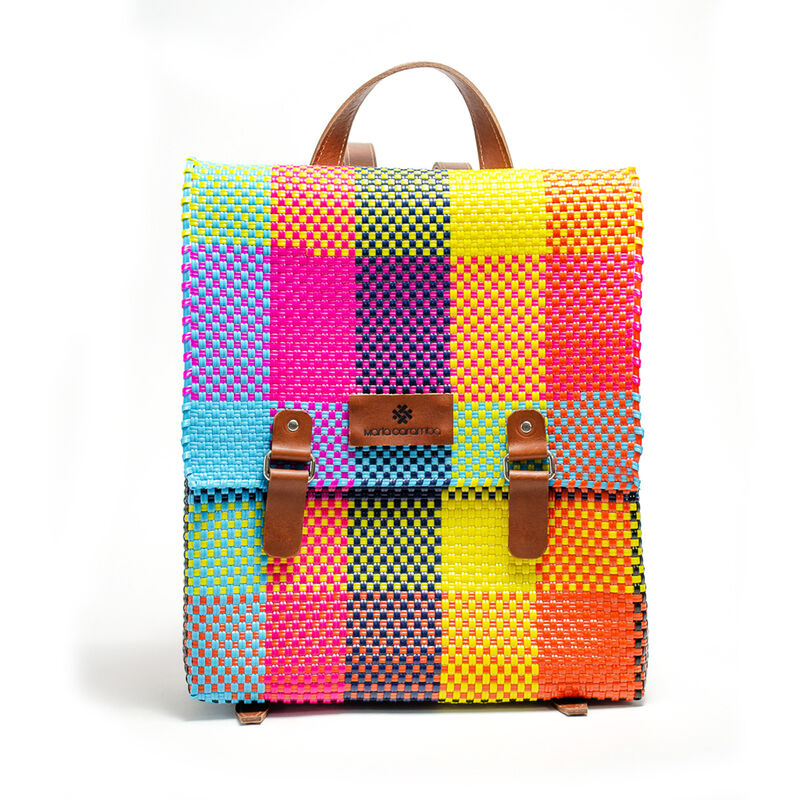 Bolsa Linda Tejida De Colores Cuadros Licc image number null