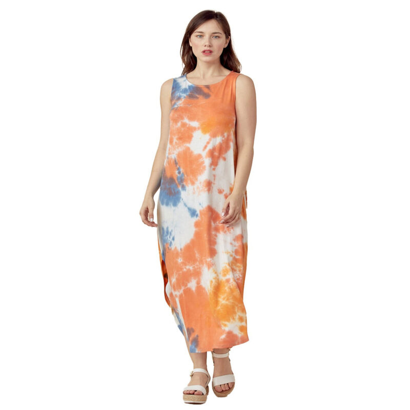 Vestido Largo Sin Mangas Playa Piscina Naranja ... image number null