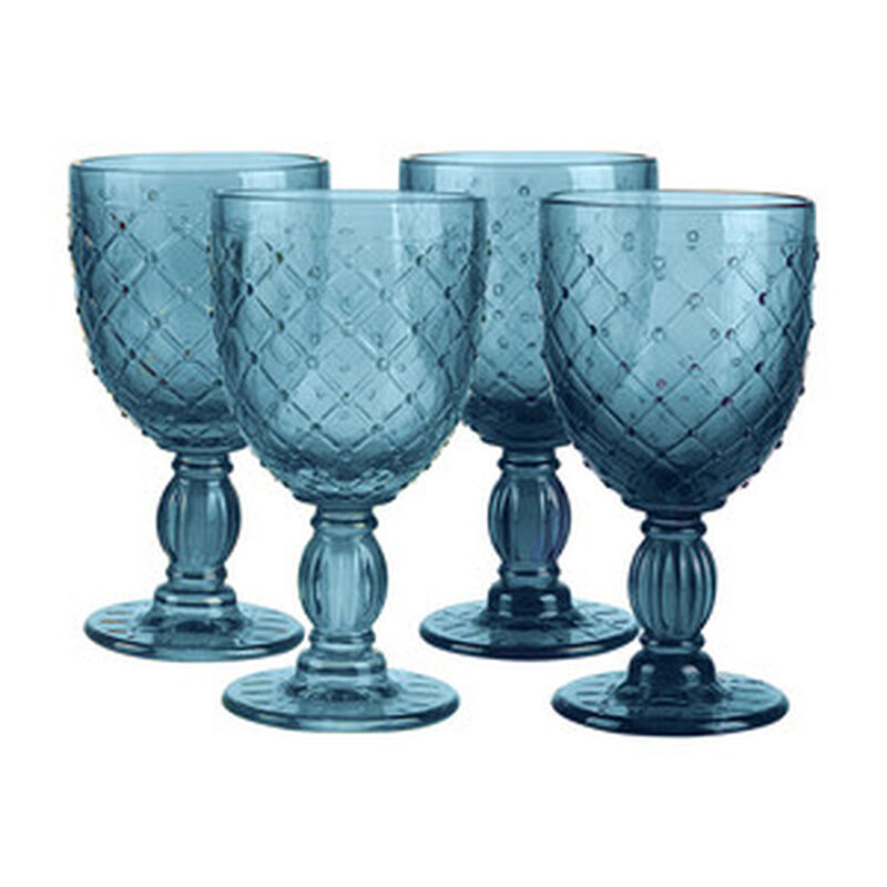 Set Copas Knitted Cristal Azul 4 Piezas 315Ml. image number null