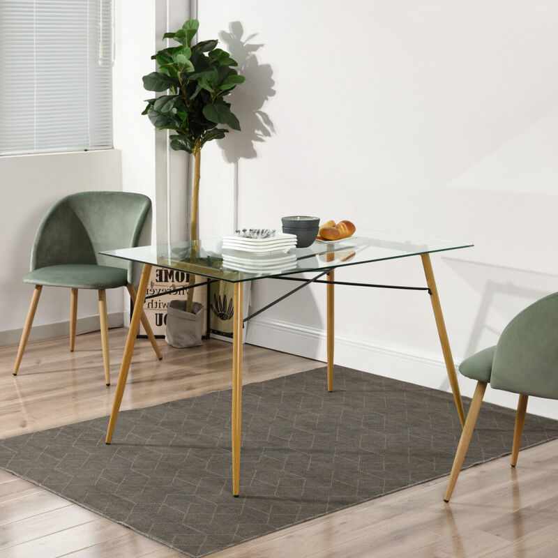 Mesa de Comedor de Comedor de Vidrio Templado d... image number null