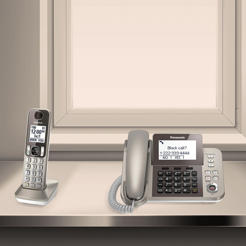 Tel&eacute;fono Inal&aacute;mbrico Fijo Panasonic con 3 Auric... image number null