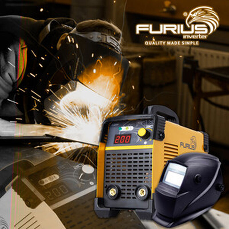 Soldadora Inversor Marca Furius 200 amp incluye... image number null