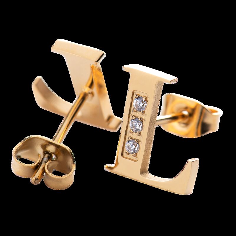 Aretes Mujer Oro 18k de Iniciales Letras con Zi... image number null