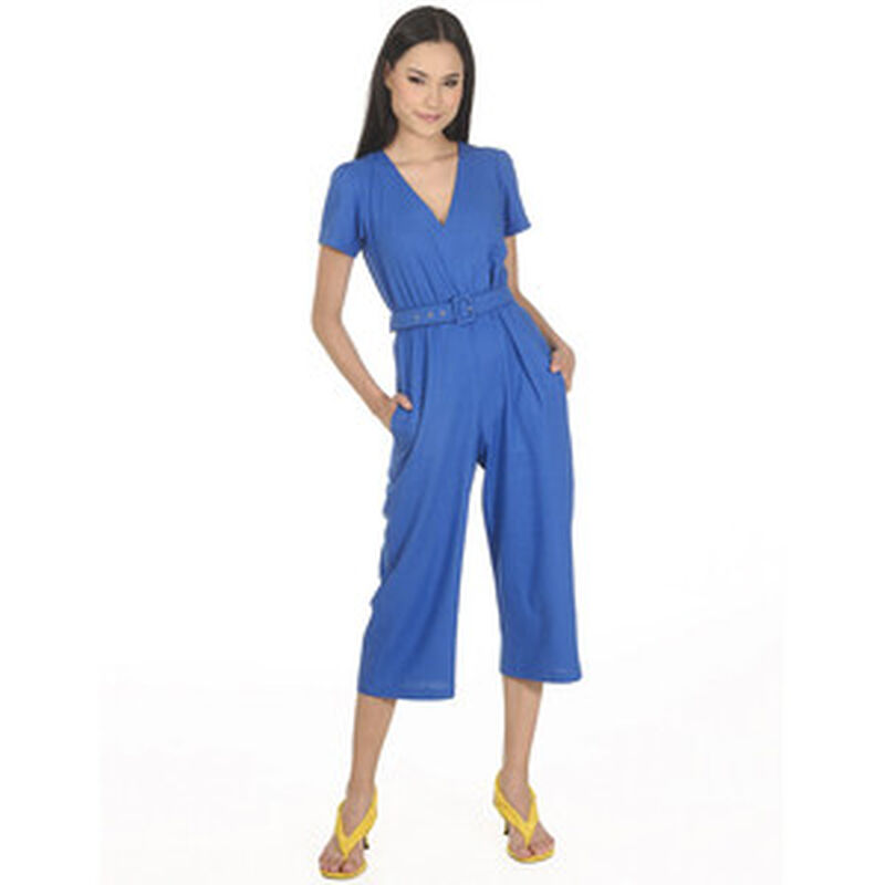 Jumpsuit Liso Casual Cropped Escote en V Manga ... image number null