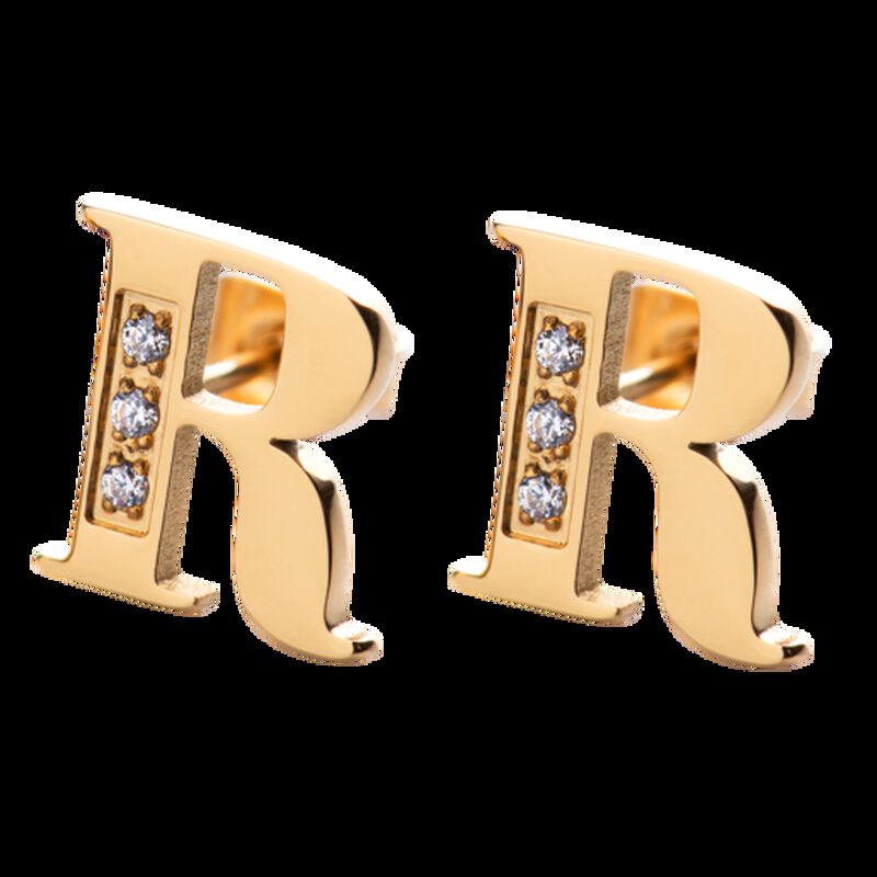 Aretes Mujer Oro 18k de Iniciales Letras con Zi... image number null