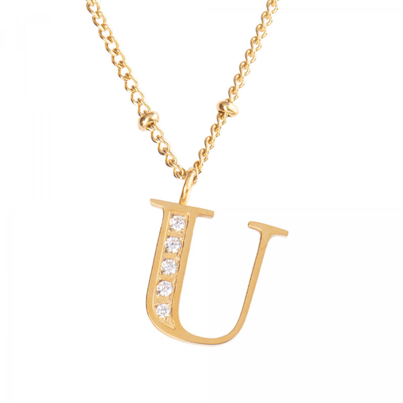 Collar Inicial Letra LuckyLy Acero Inoxidable B... image number null