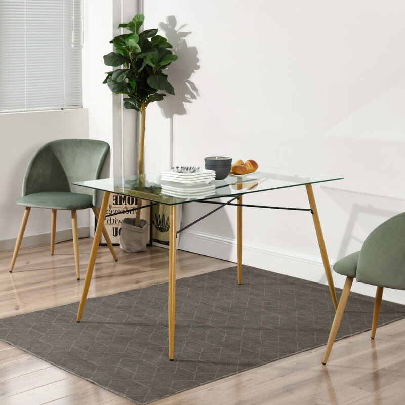 Mesa de Comedor de Comedor de Vidrio Templado d... image number null