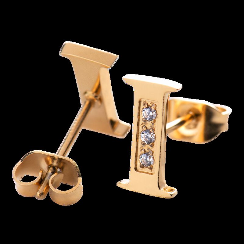 Aretes Mujer Oro 18k de Iniciales Letras con Zi... image number null