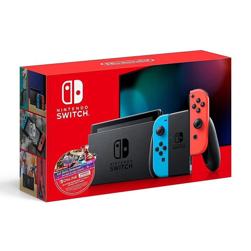 Nintendo Switch 32gb Ne&oacute;n + Mario Kart 8 + 3 Me... image number null