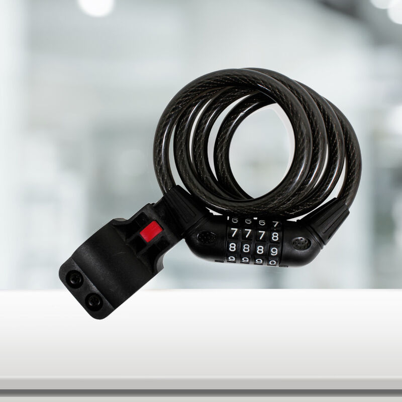 Cable candado en espiral retr&aacute;ctil con combinac... image number null