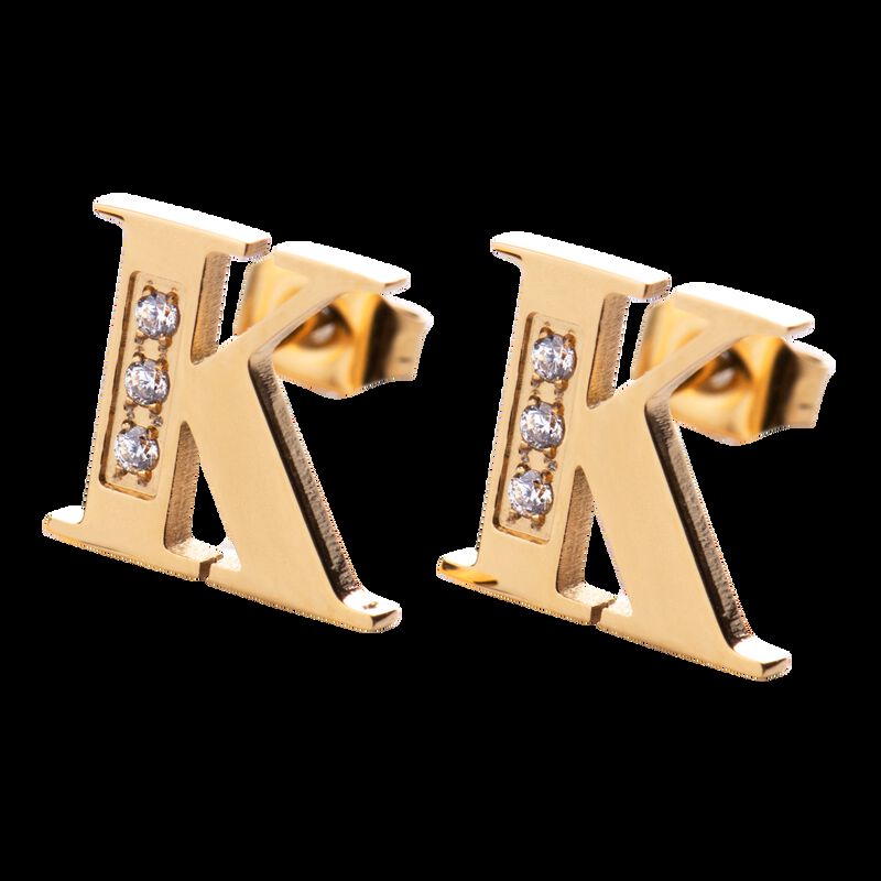 Aretes Mujer Oro 18k de Iniciales Letras con Zi... image number null