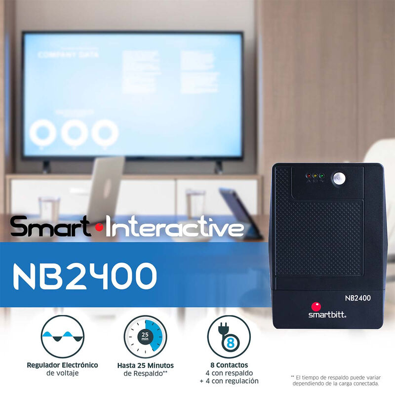 Regulador Nobreak Smartbitt 2400Va 8 Contactos image number null