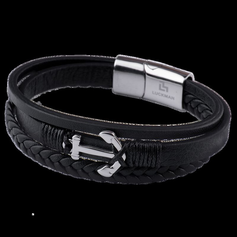 Pulsera de Ancla para Hombre. Brazalete de Cuer... image number null