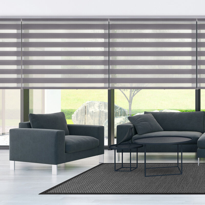 Persiana Enrollable Noche & D&iacute;a Plata 100cmx250... image number null