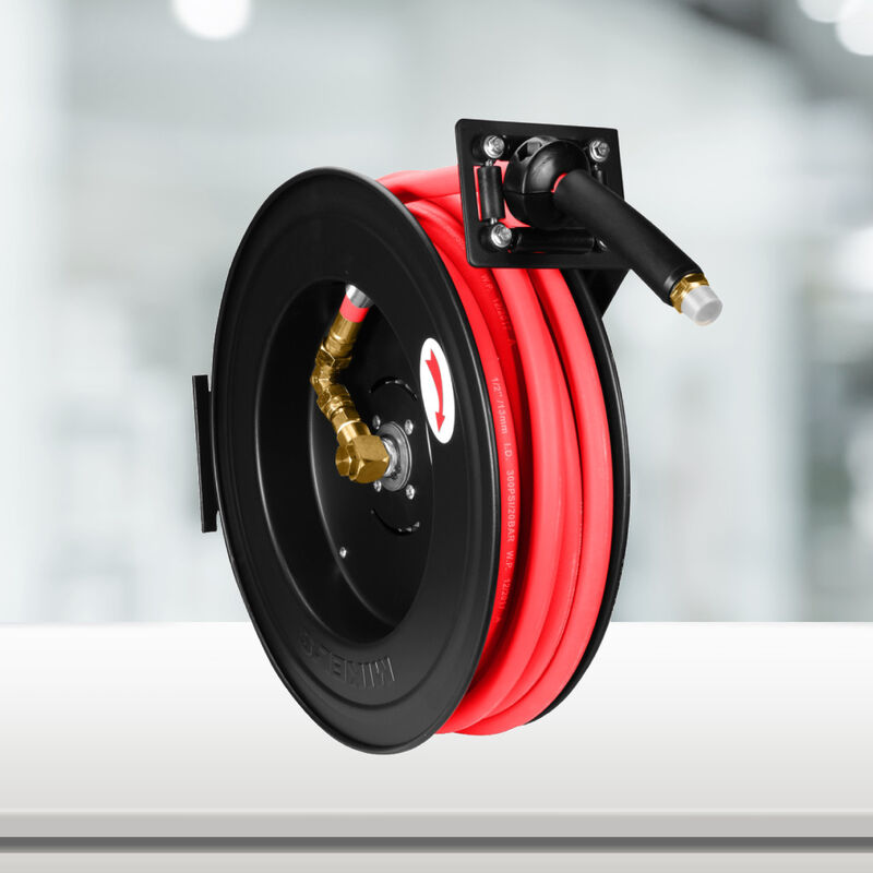 Carrete de acero con manguera 3/8&rdquo; sistema retr... image number null