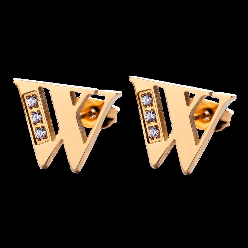 Aretes Mujer Oro 18k de Iniciales Letras con Zi... image number null