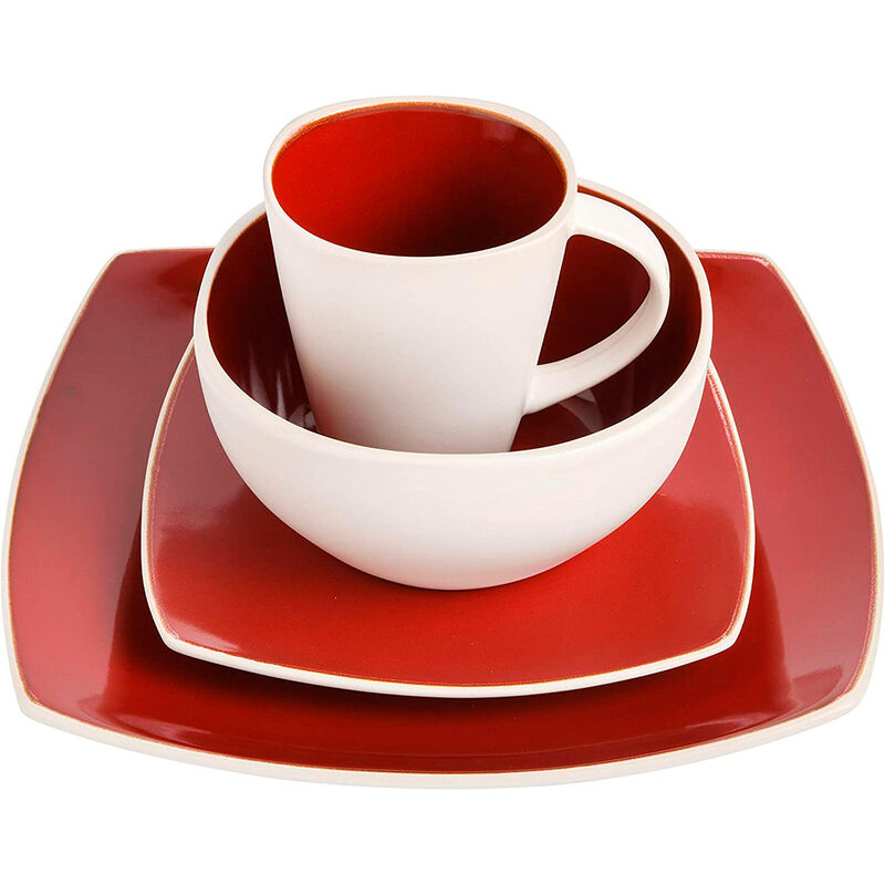 Vajilla Moderna Rojo/Blanco para 2 Personas 8pz... image number null