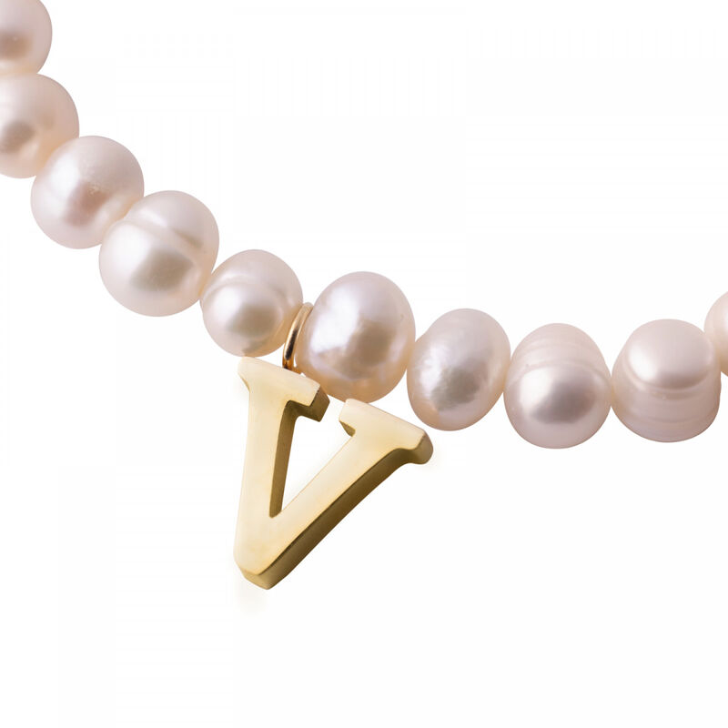 Pulseras Mujer de Perlas con Iniciales Letras L... image number null